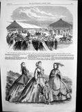 Antique Old Print Prince Princess Wales Plymouth Paris Fashions August 1865