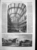 Old Antique Print London Southwark Hop Malt Exchange Clifton College 1867 19th