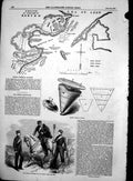 Antique Old Print Map Operations Kertch Turkish Contingent For Crimea 1855 19th