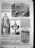 Antique Old Print Statue Sir Robert Peel London Westminster Bank Holborn1854