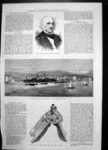 Old Antique Print Samuel BignNorwich San Remo Italy Empress Russia 1875 19th