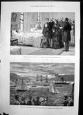 Antique Print Queen Infirmary Edinburgh Clyde Training Ship Cumberland 1881