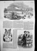 Old Antique Print Railway Traffic Bridge Dresden Paris Fashions May 1852 19th