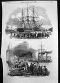 Antique Print Departure Singapore Troops Cape St Lawrence Southampton 1851 19th