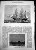 Antique Print Missing Training Ship Atalanta Comet Southern Hemisphere 1880