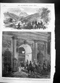 Antique Print Burning Fortress Lichtenberg French Troops Leaving Nancy 1870