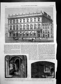 Old Antique Print Junior Carlton Club Pall Mall Bloody Tower London 1868 19th