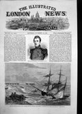 Antique Old Print Earl Waldegrave Storm Great Yarmouth Btitannia Pier 1859 19th