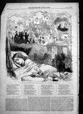 Original Old Antique Print Dream Twelfth Night George Thomas Girl Sleeping 1855