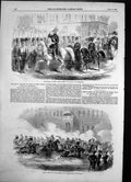 Old Print St Petersburg Emperor Russia Parade Cavalry Winter Palace 1856 19th