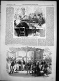 Old Antique Print Dinner Salle Montesquieu Paris Reckoning Kitchen 1856 19th