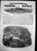 Old Antique Print Fire Central District Schools Sutton Crowds Watch 1856 19th
