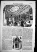 Old Antique Print Court Room Hall Barber Surgeons Co Monkwell Street 1856 19th