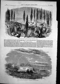 Antique Print Armenian Cemetery Constantinople Turkish Cemetery Scutari1856