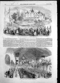 Antique Old Print Fete Aston Hall Birmingham Banquet Crimean Officers 1856 19th