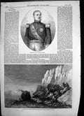 Antique Print Ferdinand 11 KingSicilies Effects Earthquake Puzzuoli 1856