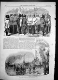 Original Old Antique Print Moscow Firemen Illuminations Courtyard Kremlin 1856