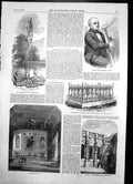 Old Print Patrick Byrne Irish Harper Clothworkers Hall Mincing Lane 1856 19th