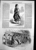 Old Antique Print Toreador Puceta Insurgent Madrid Siers Ladies Dog 1856 19th
