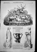 Old Print Lord Stamfords Silver Plate Statue Princess Helena Louise 1856 19th