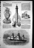 Antique Print Lighthouse Isaac Rocks House Weymouth Royal Charter Ship 1855