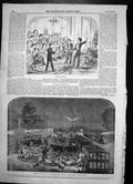 Antique Old Print Juvenile Conjuring Christmas Cattle Tottenham Station 1855