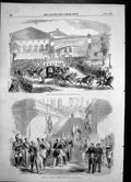 Original Old Antique Print King Sardinia Paris Arrival Reception Tuileries 1855