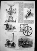 Antique Print Agricultural Implements Smithfield Show Brandreth Gibbs 1855 19th