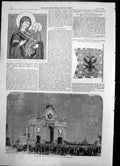Antique Print Virgin Bleeding Cheek Red Gate Moscow Lit Up Coronation 1856 19th