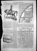 Antique Old Print Statuette French Emperor Paintings Giotto Found Naples 1856