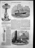 Antique Old Print American Steam Ship Arctic Sounding Atlantic Telegraph 1856