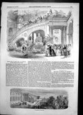 Antique Old Print Grand Staircase Hotel De Ville Paris Chateau Compiegne 1855