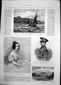 Old Print Queens Early Life Norris Castle West Cliff House Ramsgate 1886 19th