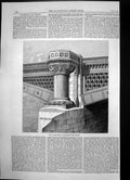 Original Old Antique Print One Piers Blackfriars New Bridge Over Thames 1869