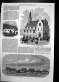 Antique Print Birthplace John Huss Corn Exchange Luton Bounty Islands 1869 19th