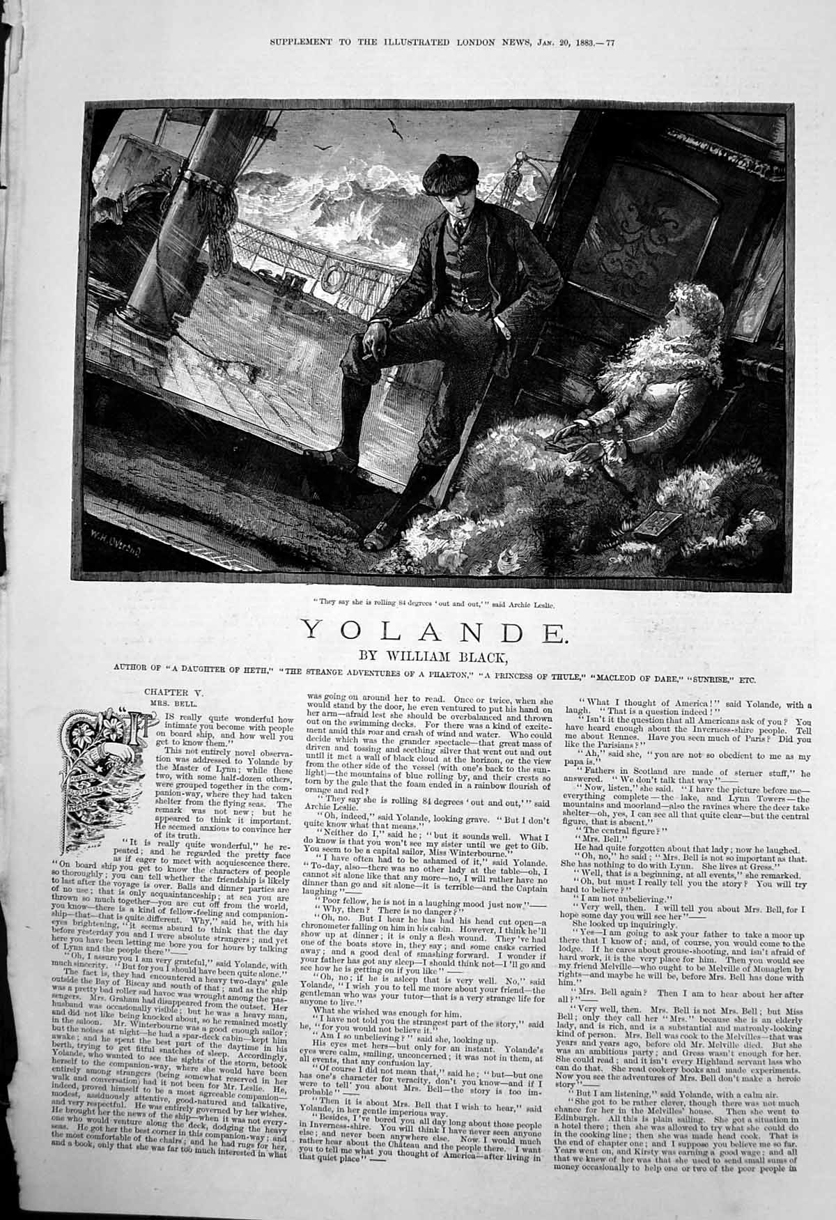 Old Yolande William Black Ship Rolling 84 Degrees Archie Leslie 1883