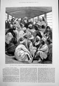 Old Print Egypt 3Rd Class Carriage Railway Between Alexandria Cairo 1882