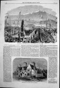 Antique Old Print Statue Prince Consort Guernsey Siers Home Aldershot 1863 19th