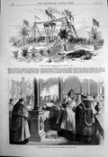 Antique Old Print Mayo Colliery Gogose India Blessing Paschal Lambs Rome 1870