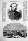 Old Print General C Grey Duke Edinburgh Parell Station Indian Railway1870 19th