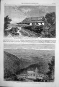 Old Antique Print Death Burial Lord Elgin Gov Gen India Dhurumsalla 1864 19th