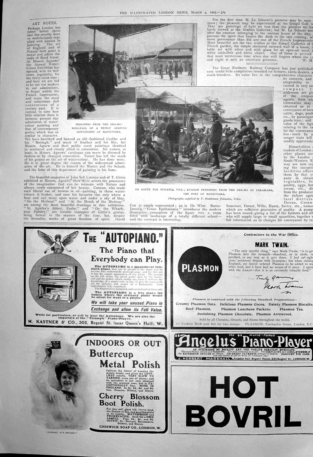 Antique Print Russian Prisoners Sha-Ho Matsuyama Buttercup Metal Polish1905