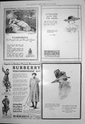Antique Old Print Burberry WeatherproKit Marshall Snelgrove Hats Races 1919