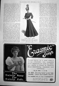 Original Old Antique Print Smart Walking Costume Erasmic Soap Dainty Soap 1906