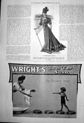 Antique Old Print Fashionable Costume Wrights Coal Tar Soap Nursery Soap 1906