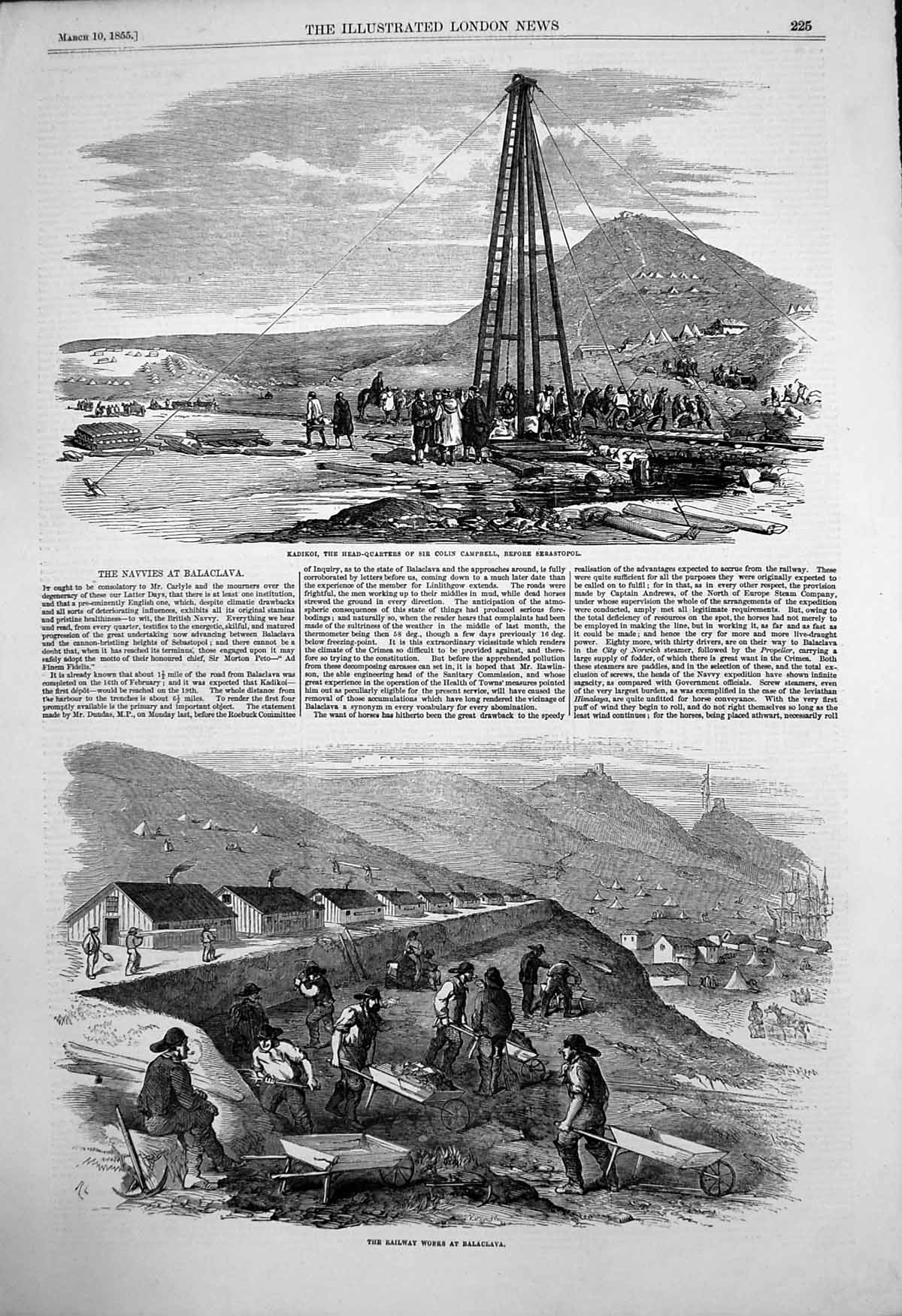 Old Kadikoi H Q Sir Colin Campbell Sebastopol Railway Balaclava 1855 Victorian