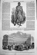 Antique Print Exchange Building Liverpool Gaika Kaffir Chief Sandilla 1847 19th