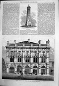 Antique Old Print Tyndale Monument Nibley Prince Wales Theatre Liverpool 1866