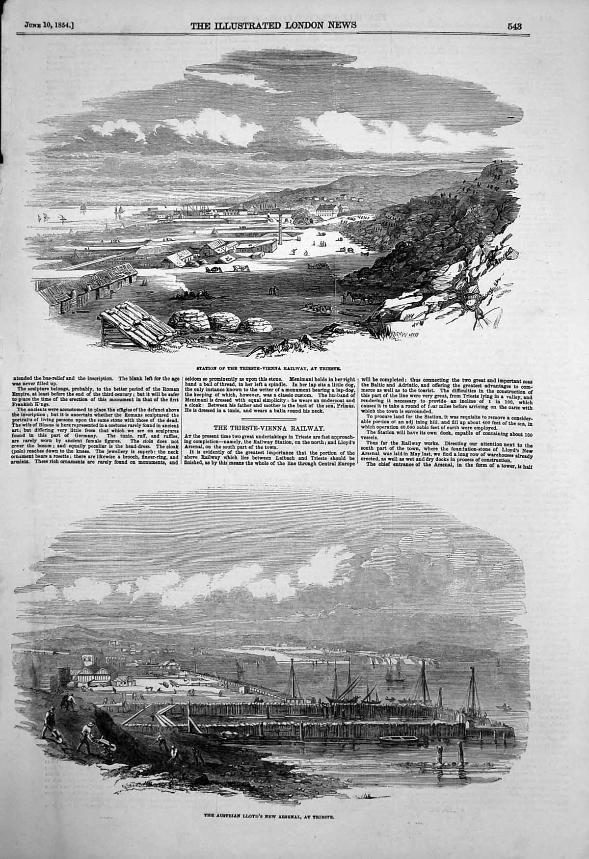Old Trieste Vienna Railway Station Trieste Austrian Lloyds Arsenal185 Victorian