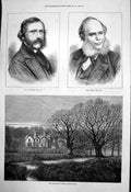 Antique Old Print Bachelors Cottage Sandringham W Dobson Ra Lumb Stocks 1872